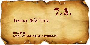 Tolna Mária névjegykártya